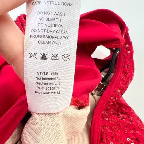 Weissman Dance Performance Costume Child’s Size XXL Red Sequin One Piece NEW - Picture 10 of 13